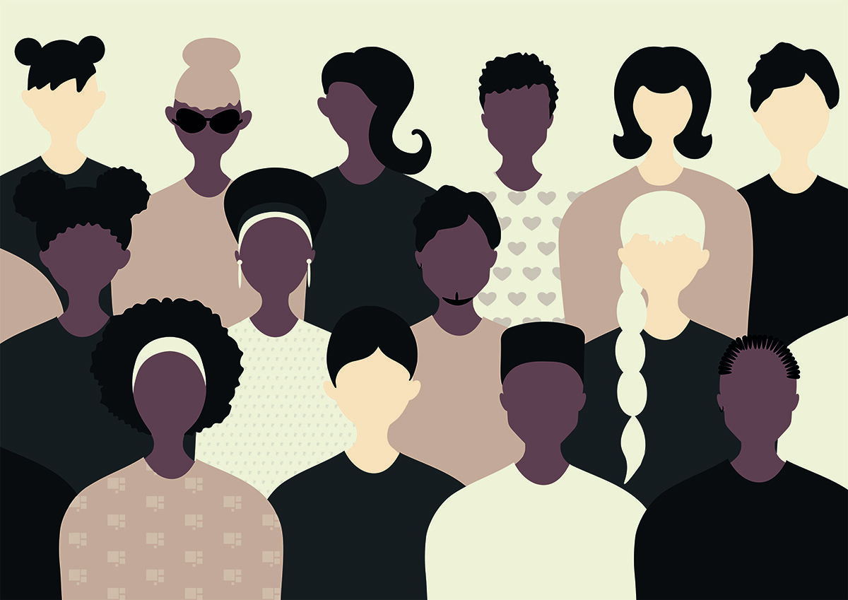 Figurer med forskjellige hudfarger Bildet viser figurer med forskjellige hudfarger