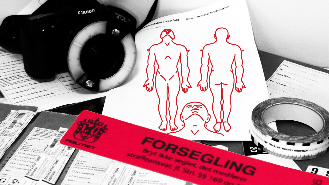 Sporsikringsutstyr ved overgrep Bildet viser et kamera og utstyr i forbindelse med sporsikring ved overgrep