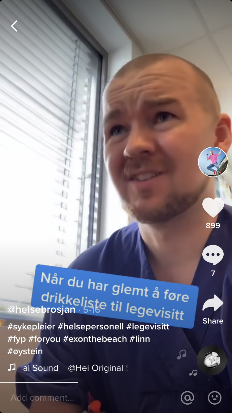 Bildet viser en skjermdump fra TikTok.