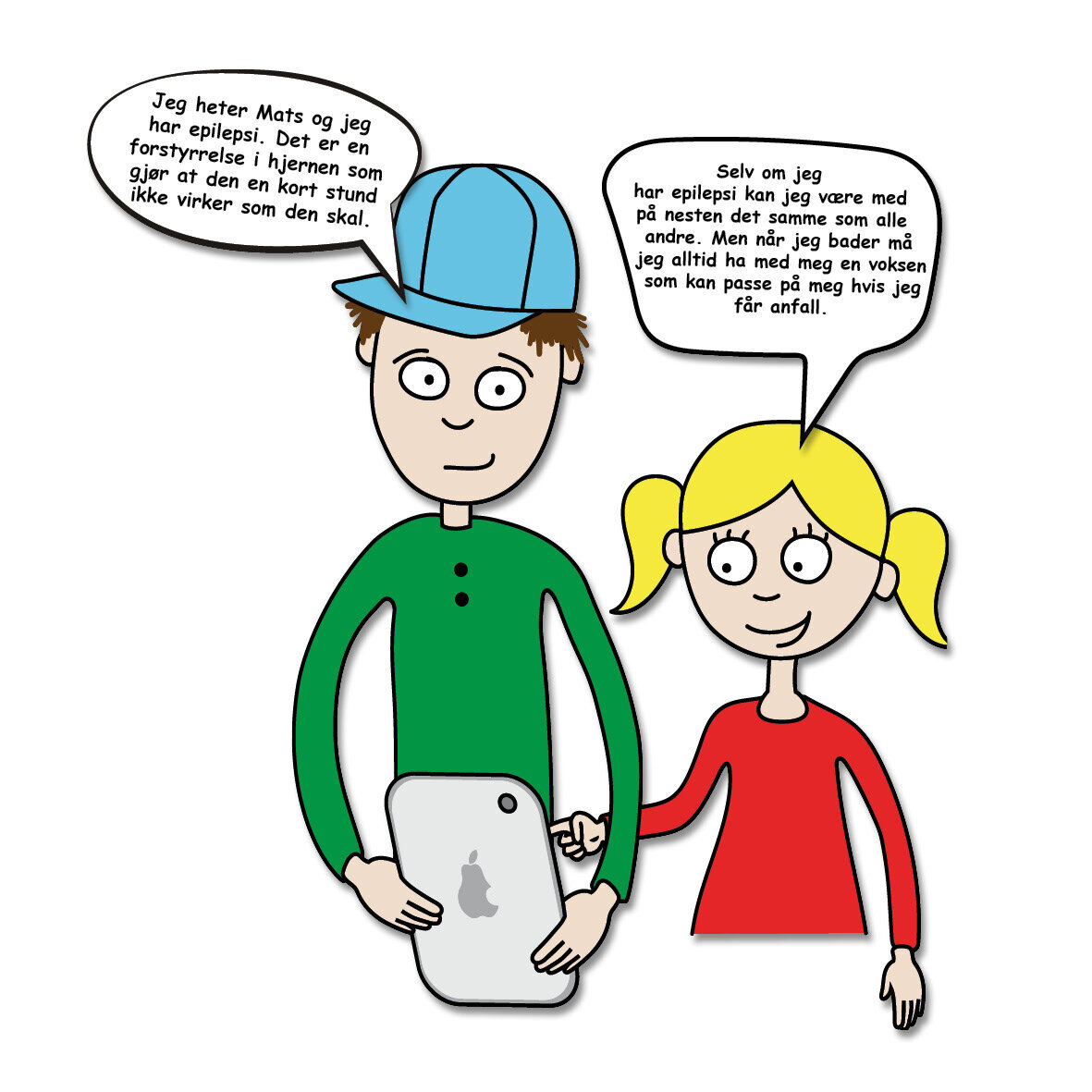 Bilde 1. Mats og Maja er gjennomgangsfigurene i EpiSnakk. Bilde 1. Mats og Maja er gjennomgangsfigurene i EpiSnakk.