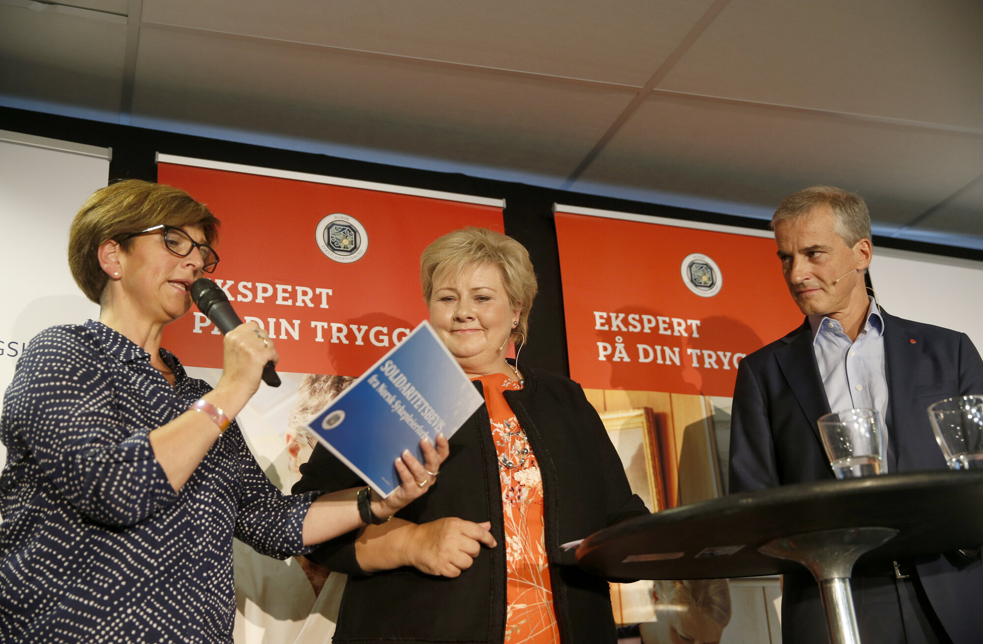 Helsedebatt 2015 Helsedebatt 2015 mellom Erna Solberg og Jonas Gahr Støre, ledet av daværende NSF-leder Eli Gunhild By