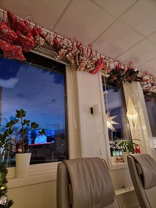 Pakkekalender, Sykehuset Sørlandet Arendal Bildet viser pakkekalender på Sykehuset Sørlandet Arendal