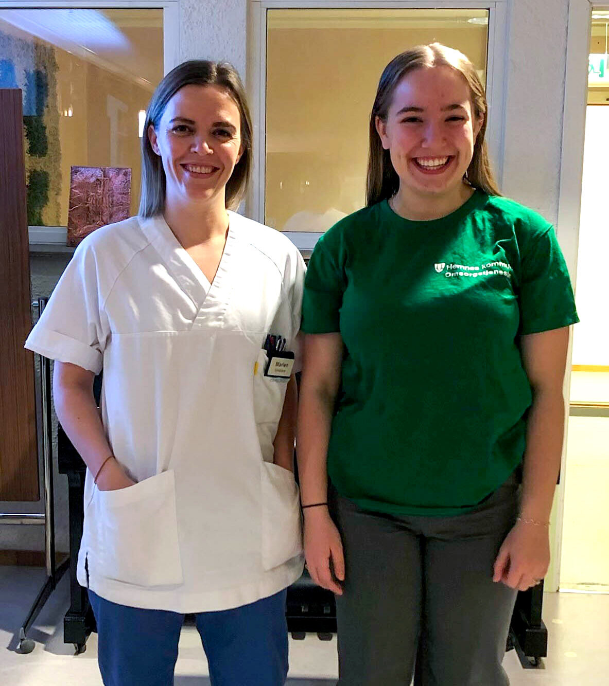 Sykepleier Marlen Wie Eriksen og trivselsagent Julie Moen Sykepleier Marlen Wie Eriksen og trivselsagent Julie Moen