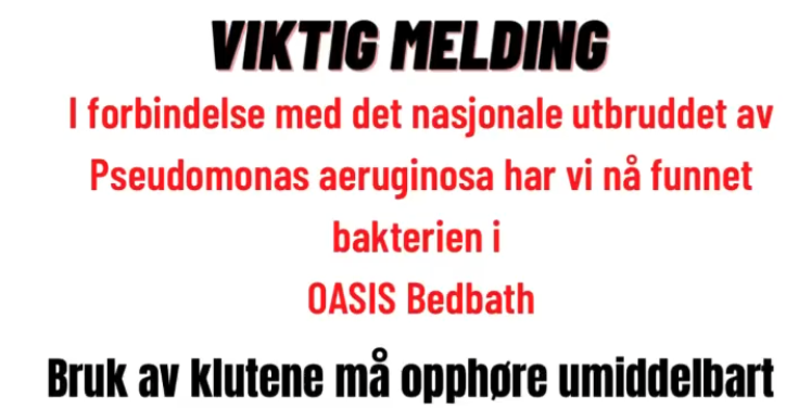 Skjermdump, smittevern_ous Bildet viser en skjermdump av meldingen fra smittevern_ous.
