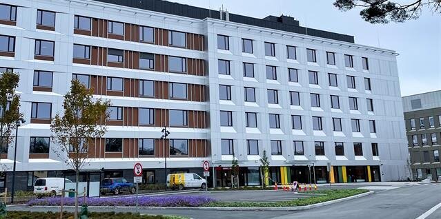Akuttsenteret ved Sykehuset Vestfold. Bilde av bygget. Akuttsenteret ved Sykehuset Vestfold. Bilde av bygget.
