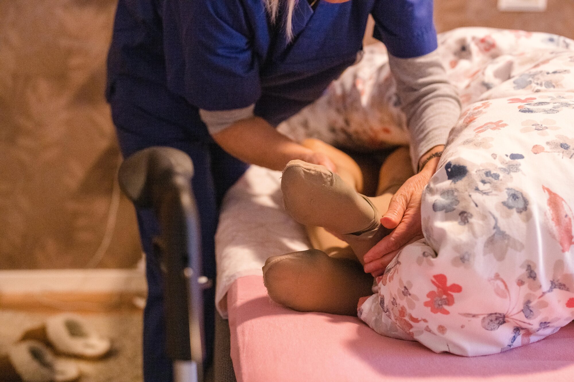 Fotstell på pasient