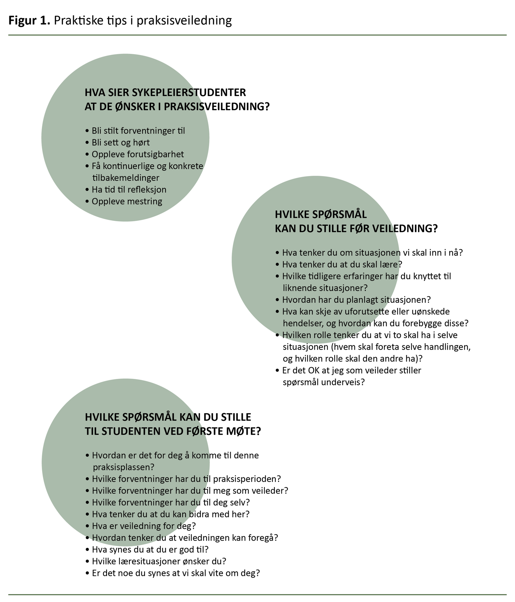 Figur 1. Praktiske tips i praksisveiledning Figur 1. Praktiske tips i praksisveiledning