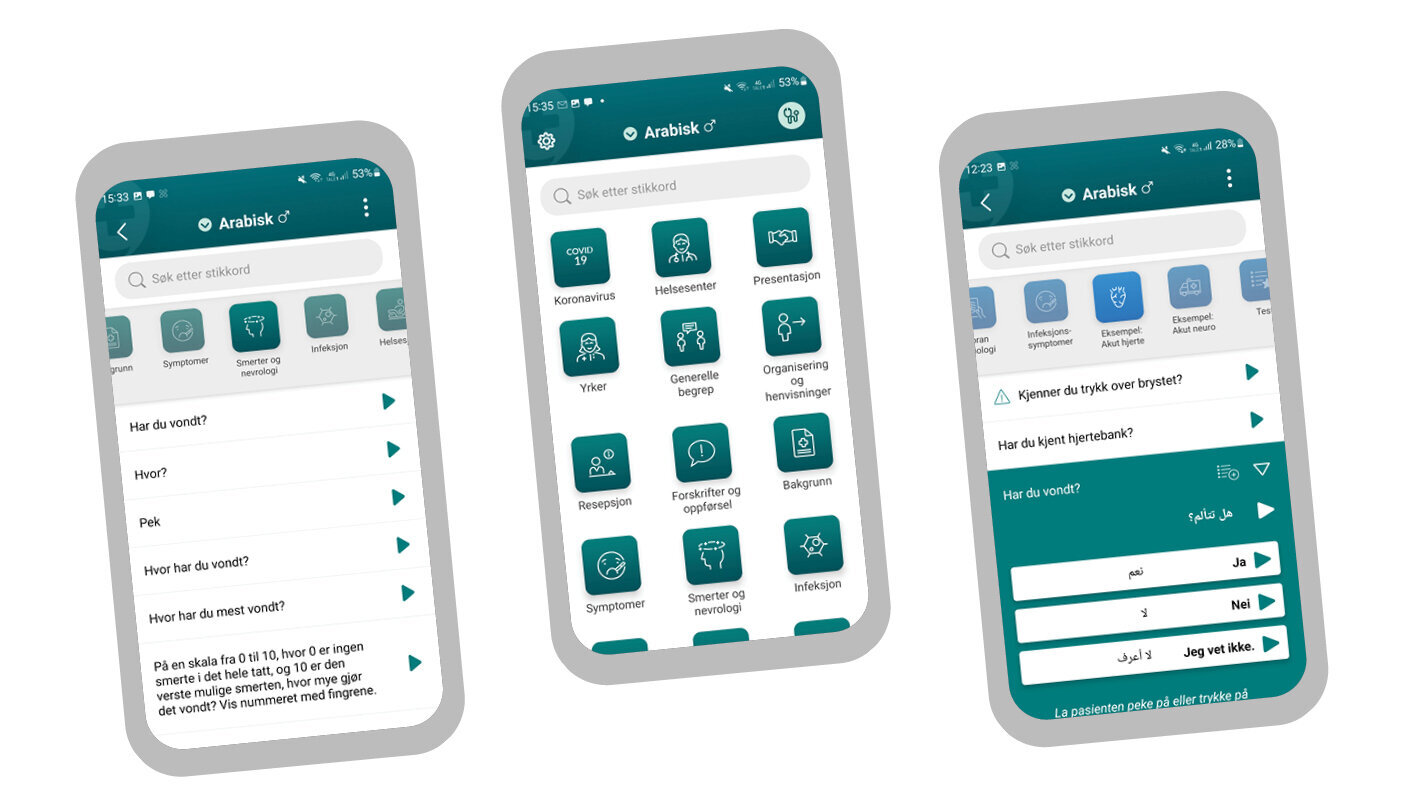 Appen i bruk Bilde viser appen i bruk
