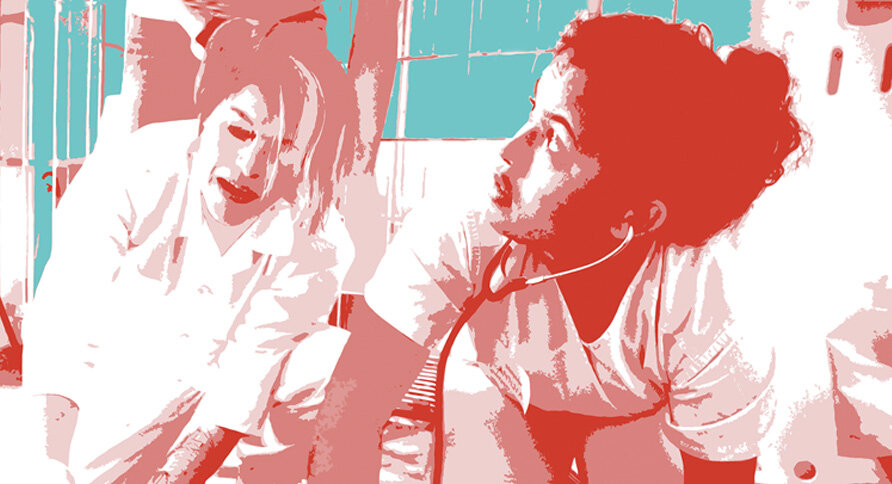 Bilde viser studenter som jobber i en akuttsituasjon