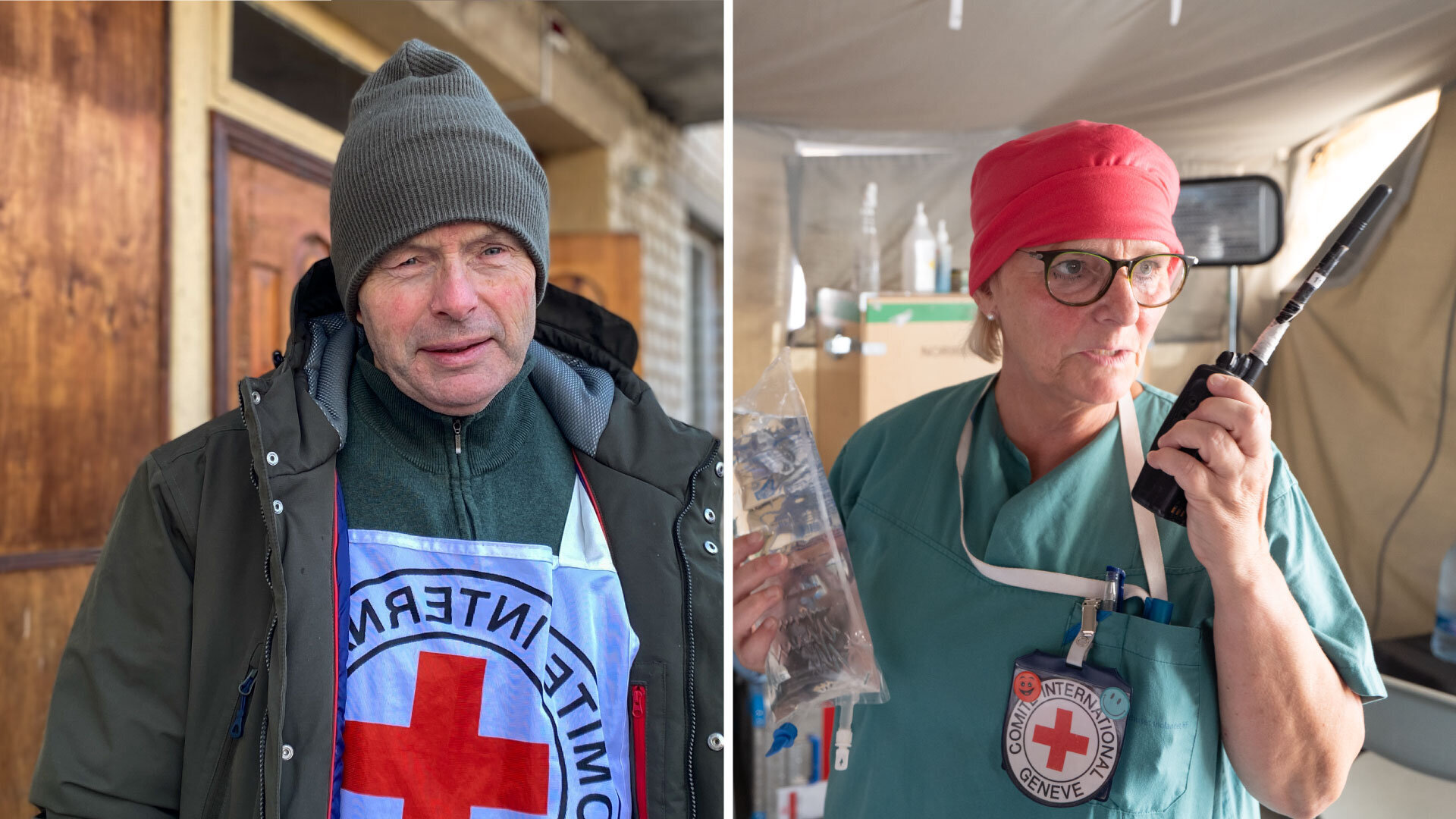 bøyum og nilsen i felt for røde kors