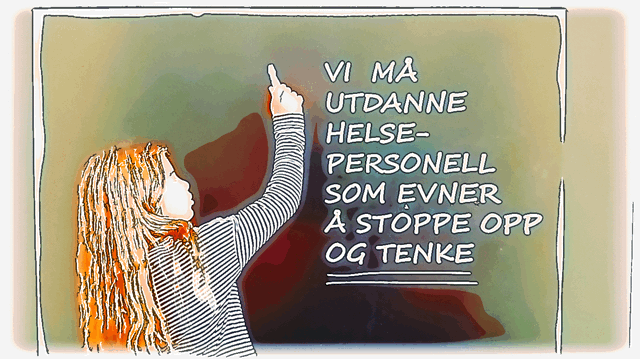 Bildet viser en jente som skriver på en tavle Bildet viser en jente som skriver på en tavle