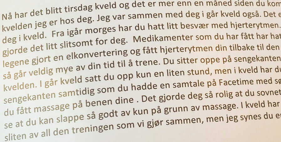 Faksimile pasientdagbok Faksimile pasientdagbok