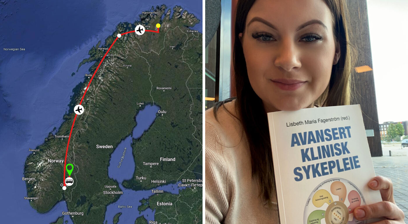 Norgeskart og Maj-Britt Kollevåg Bildet viser Norgeskart og Maj-Britt Kollevåg