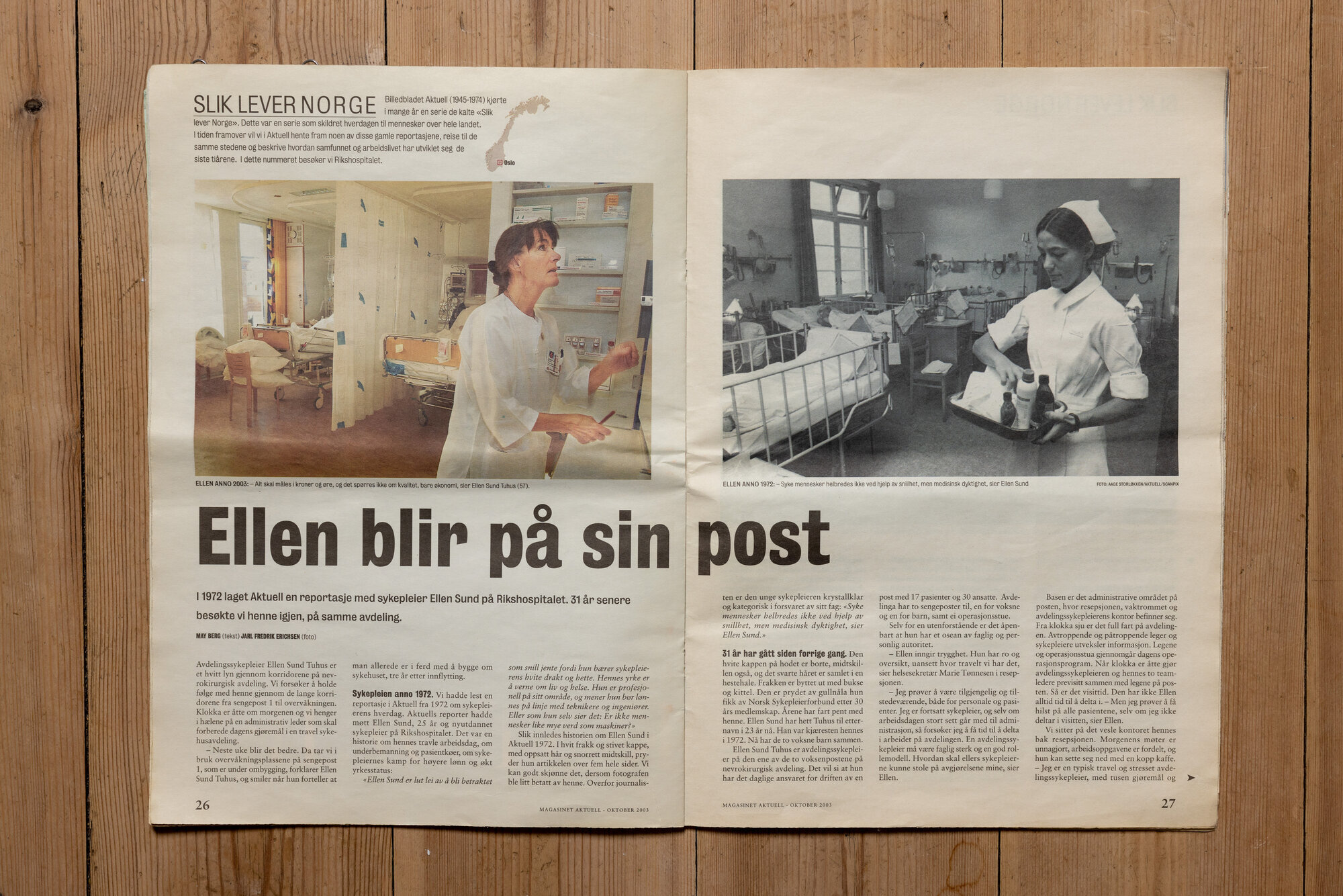 Ellen Sund Tuhus. Bildet viser artikkel i Magasinet Aktuell.