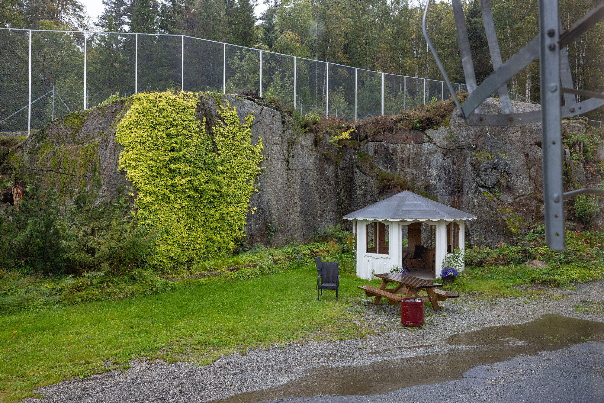Bildet viser en paviljong som pasientene kan benytte Bildet viser en paviljong som pasientene kan benytte