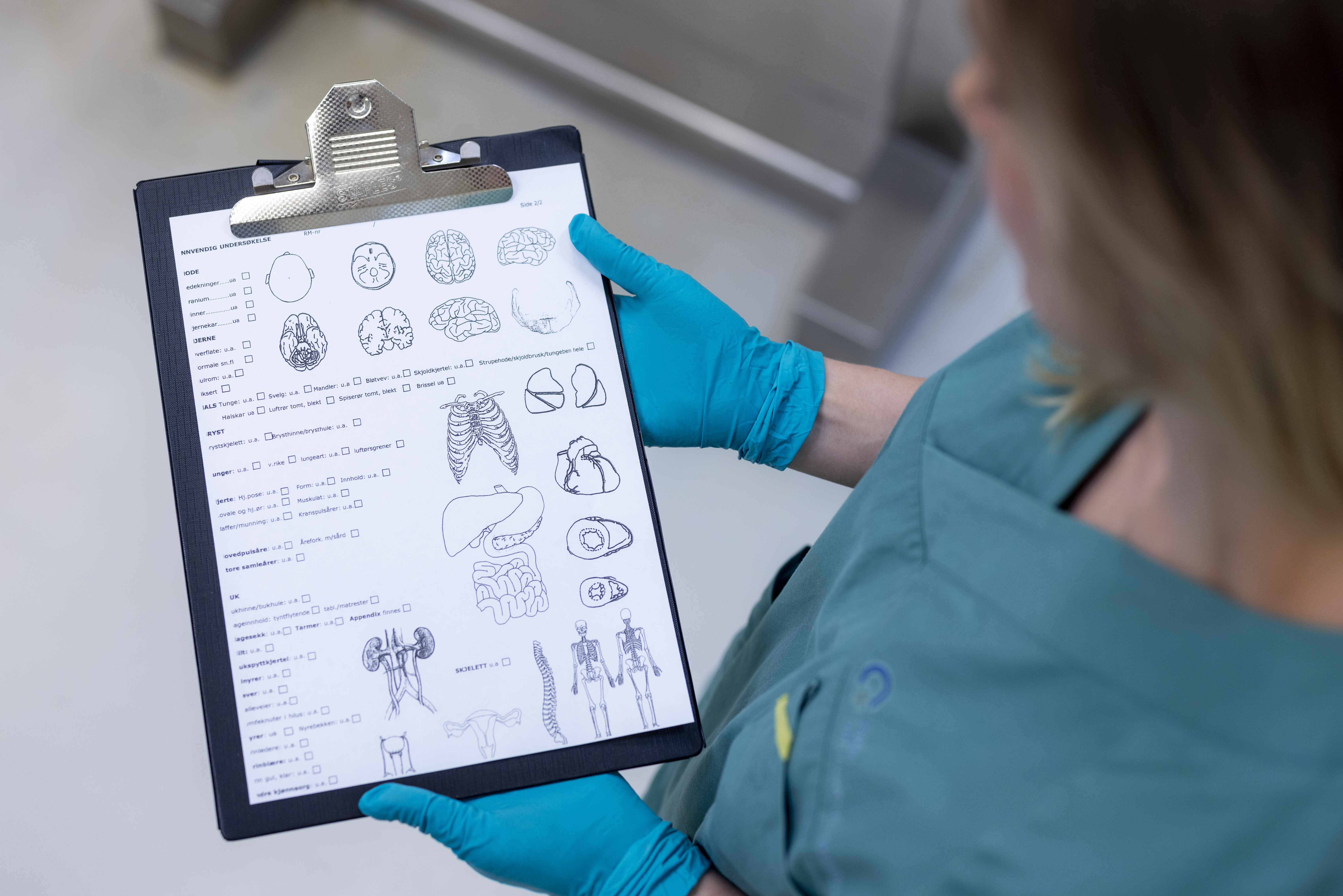 Bildet viser Ida Kathrine Gravensteen som ser på tegninger.