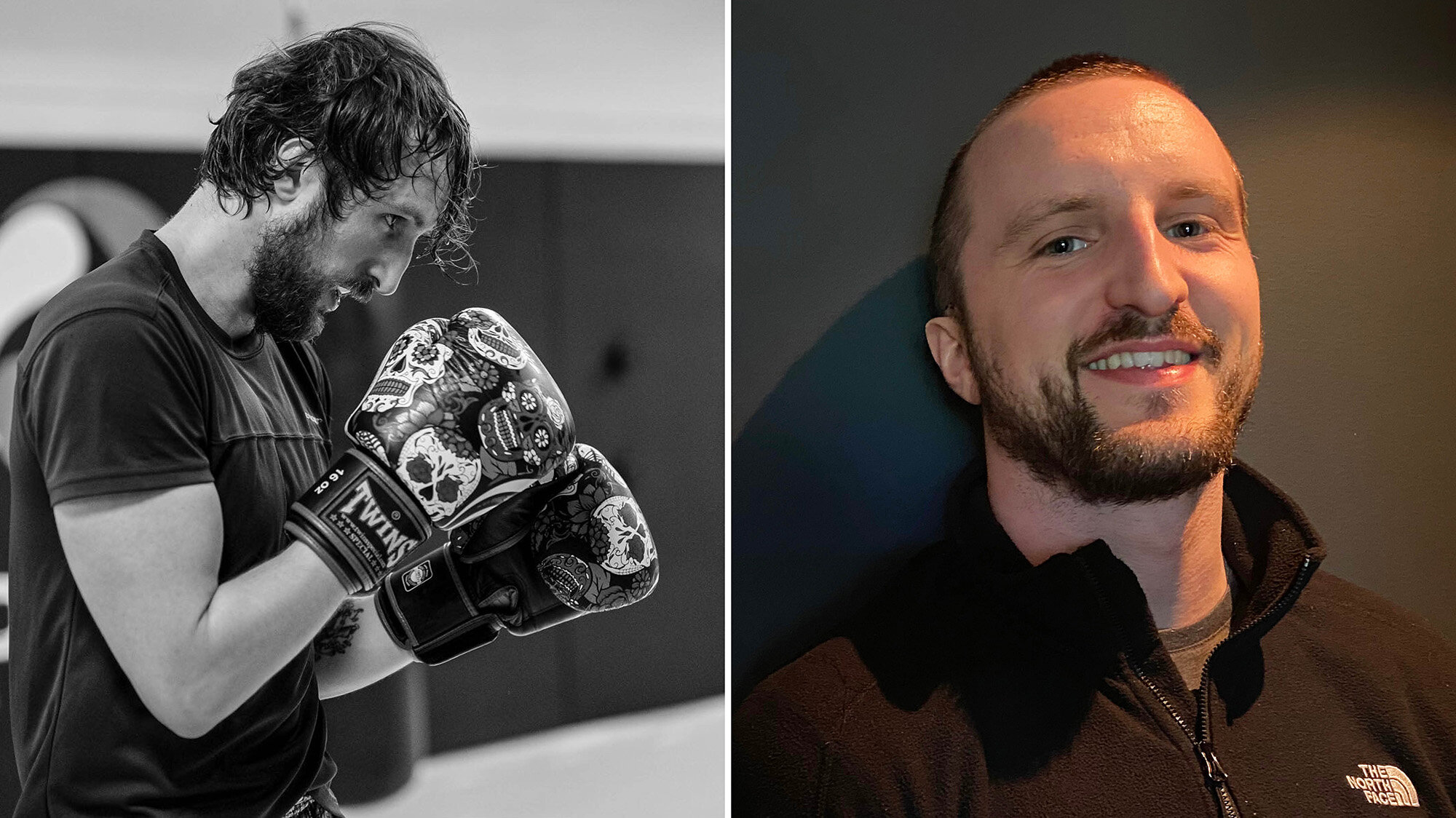 Bildet består av to bilder; det ene viser Branislav før han ble syk og hvor han bokser. Det andre bildet er tatt etter sykdommen. Branislav står inntil en vegg og smiler til kamera