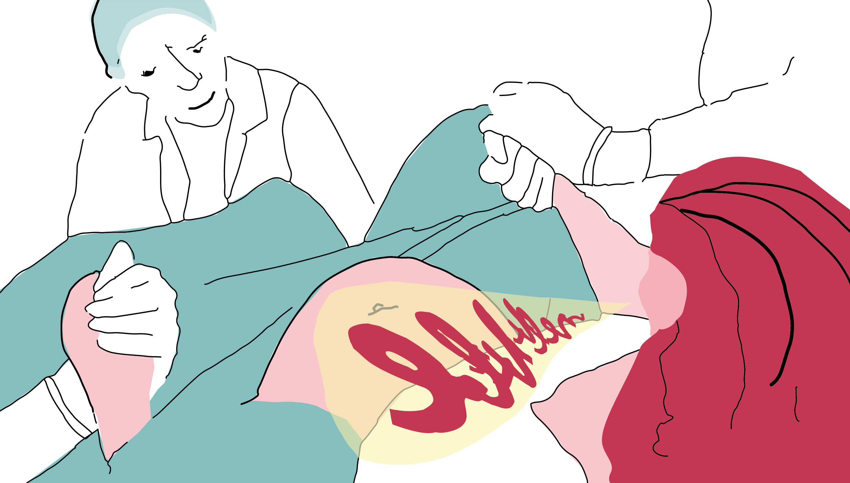 Fødekvinne Illustrasjonen viser kvinne i fødsel