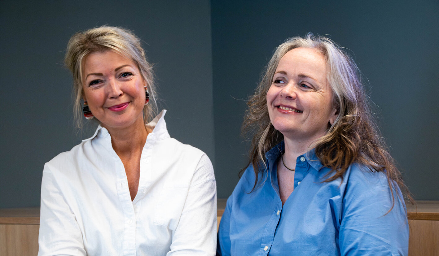 podkast sykepleie VID Bilde av programlederne i VID høgskole sin podkast - Laila Hov og Marte Bygstad-Landro