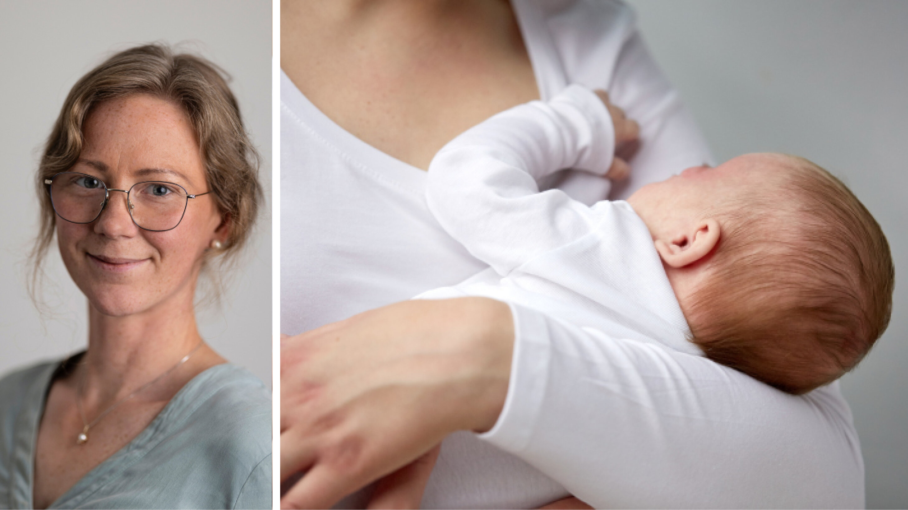 Mor holder en baby Bildet viser en mor som holder en baby