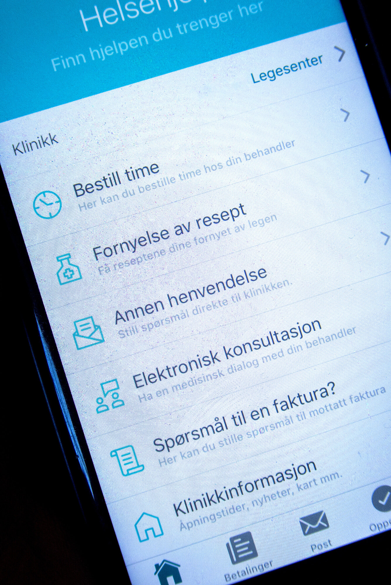 Bildet viser en app med resepter