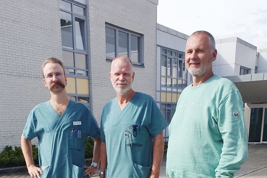 bilde av audiografen, overlegen og klinikklederen ved sykehuset namsos