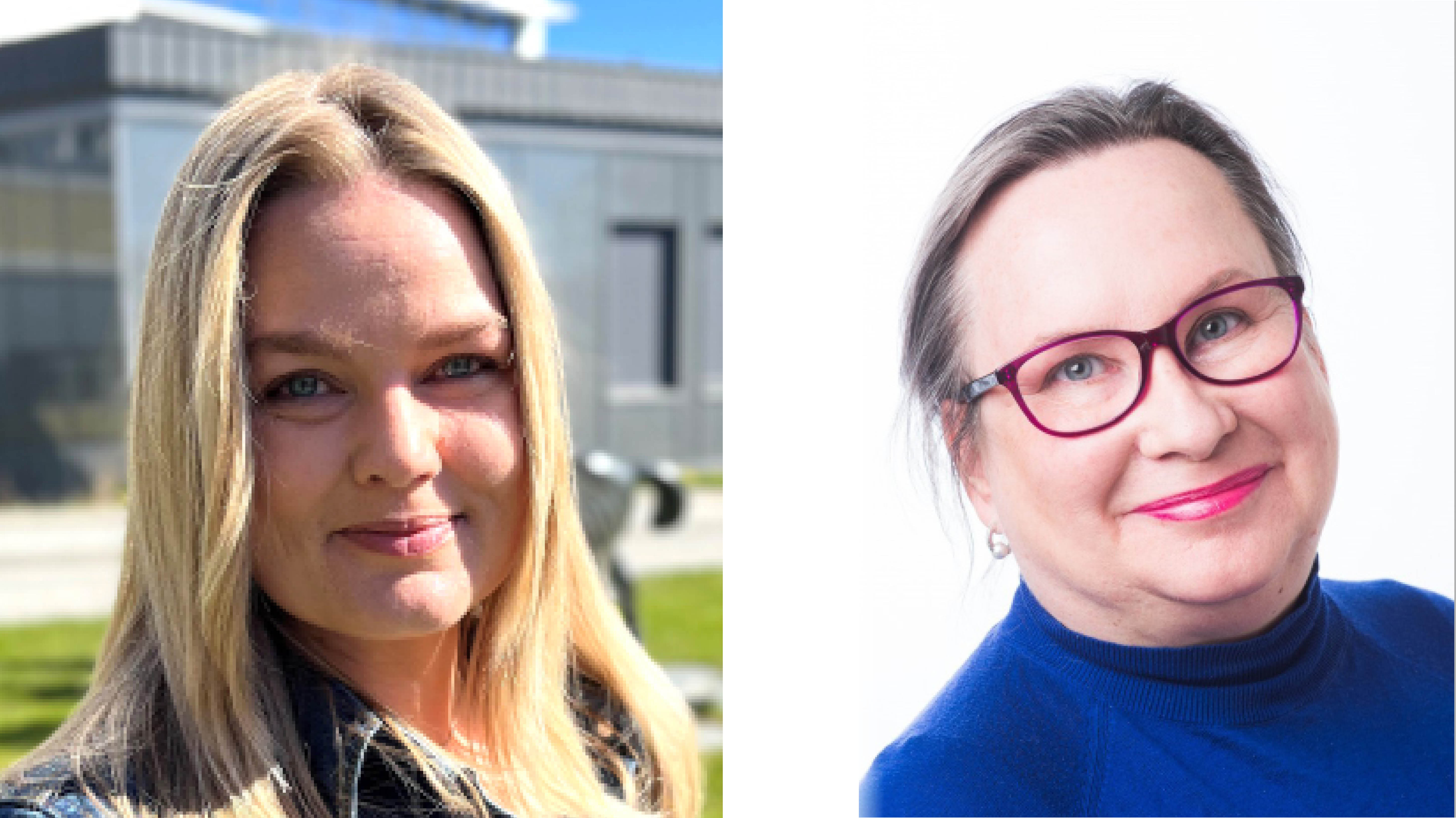 Bildet viser portretter av Hanne Schjelderup og Eva Christina Furskog-Risa