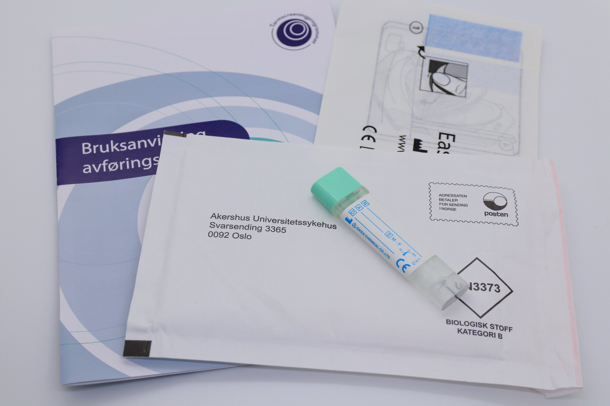 Slik ser testene som nå sendes ut til nordmenn på 55 år ut. Slik ser testene som nå sendes ut til nordmenn på 55 år ut.