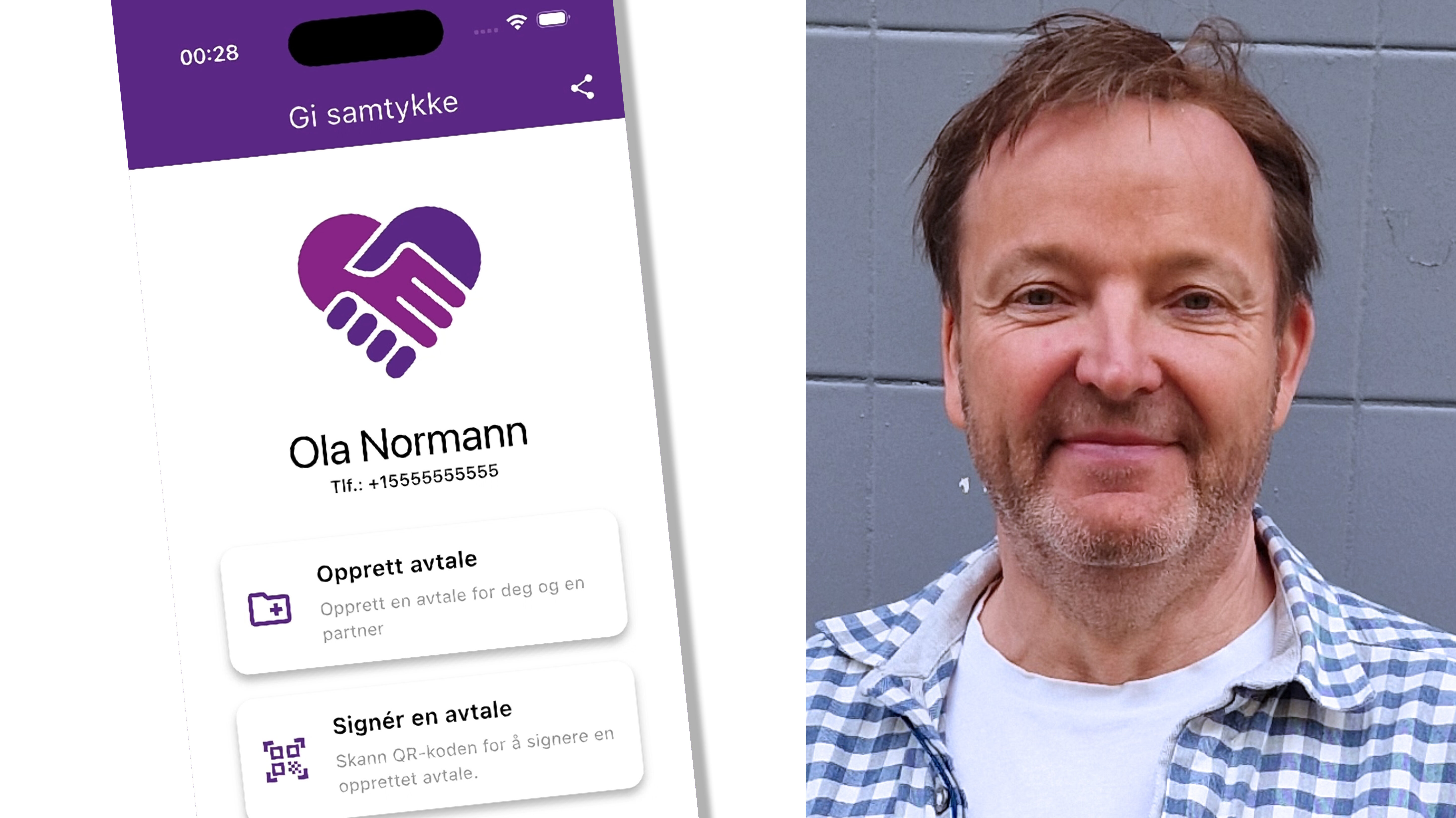 Bilde viser promo-app og Frode Smith