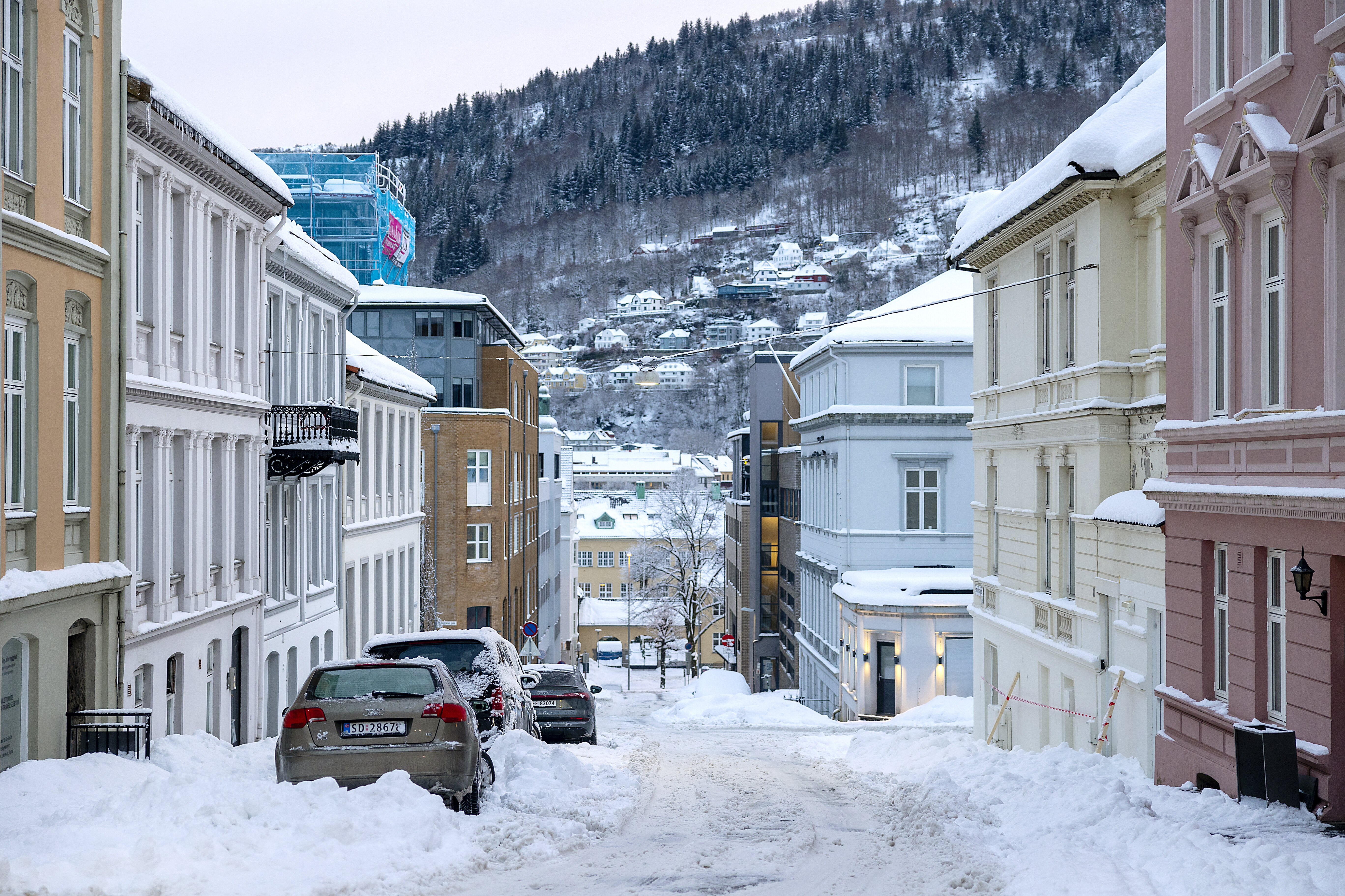 Trange gater i Bergen sentrum bildet viser trange gater i Bergen sentrum