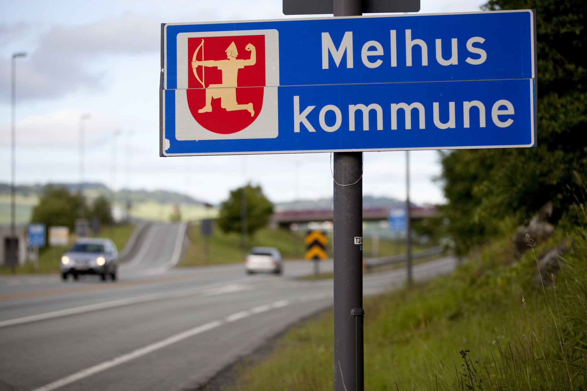 Bildet viser skilt hvor det står Melhus kommune Bildet viser skilt hvor det står Melhus kommune