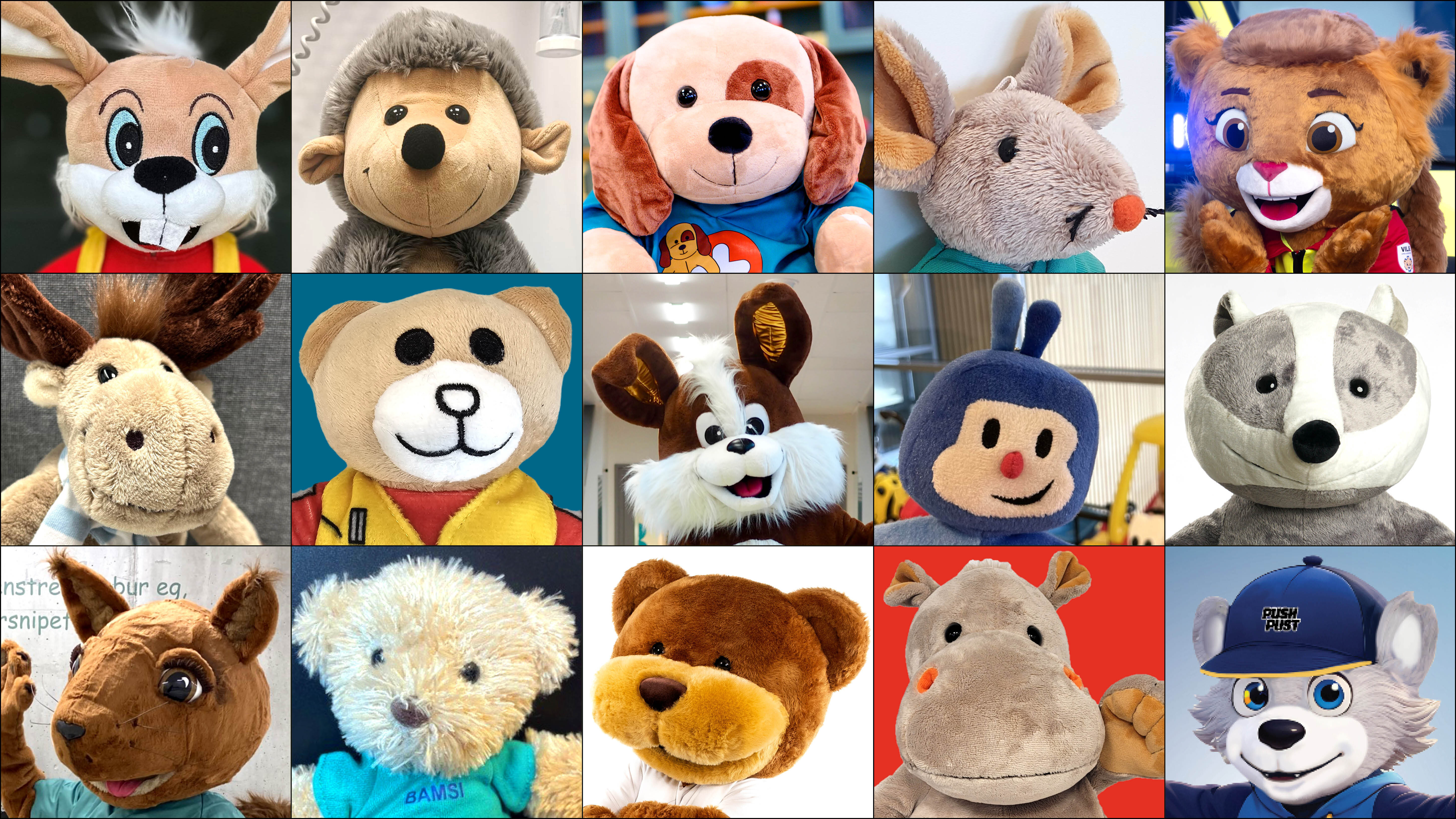 Bilde viser sykehus maskoter