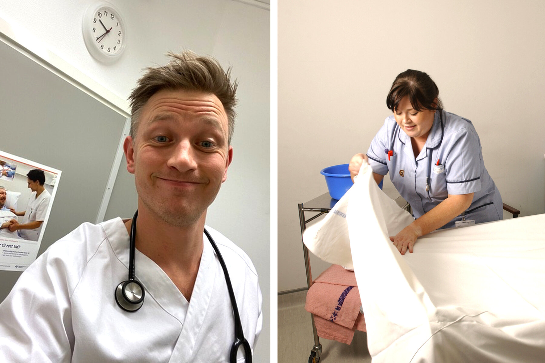 Bildet viser Nils Christian Karlsen til venstre og illustrasjonsbilde fra sykehus til høyre. Bildet viser Nils Christian Karlsen til venstre og illustrasjonsbilde fra sykehus til høyre.