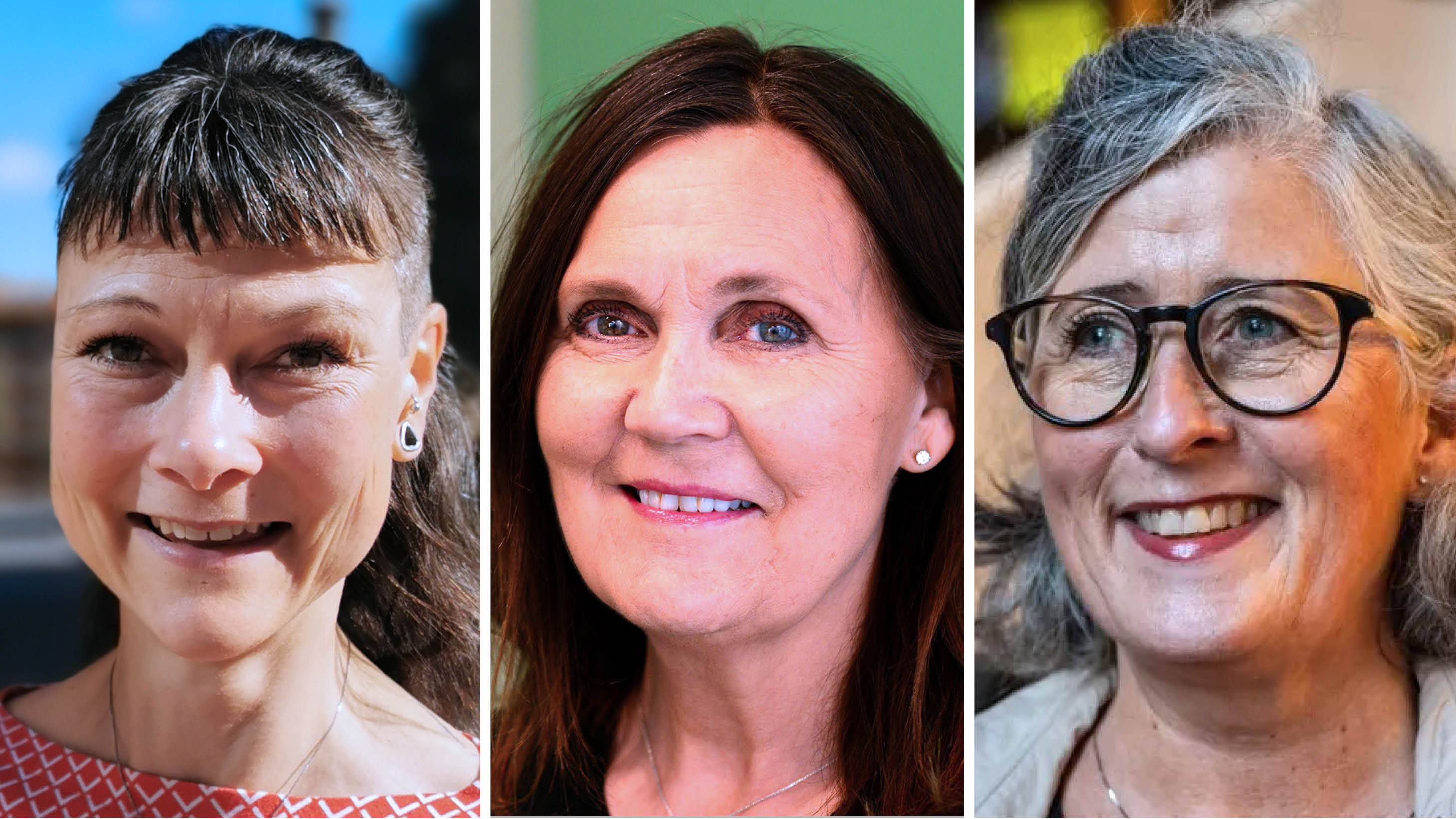 Bildet viser portretter av de tre innleggsforfatterne