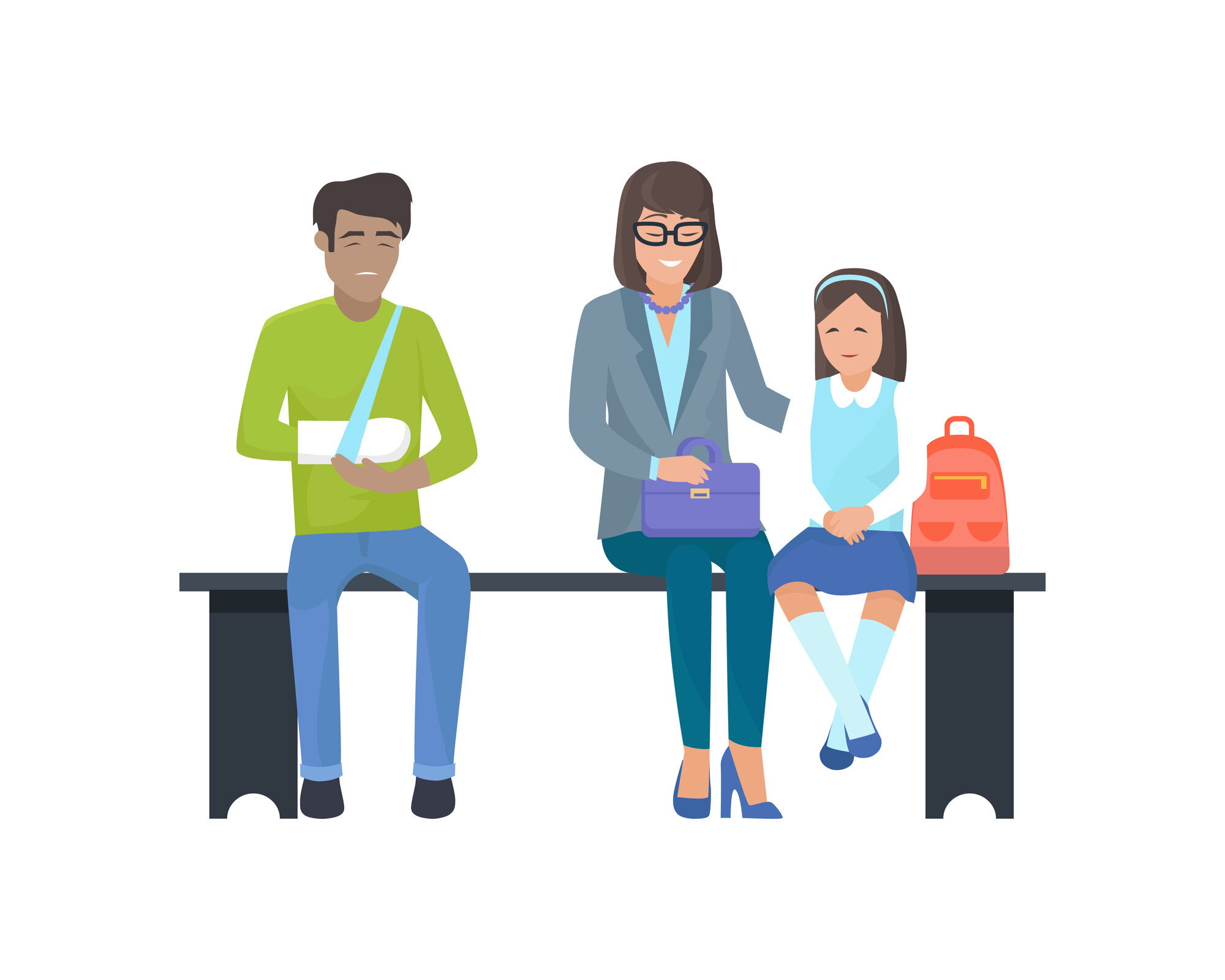 Pasienter på et venterom Tegning av pasienter på et venterom