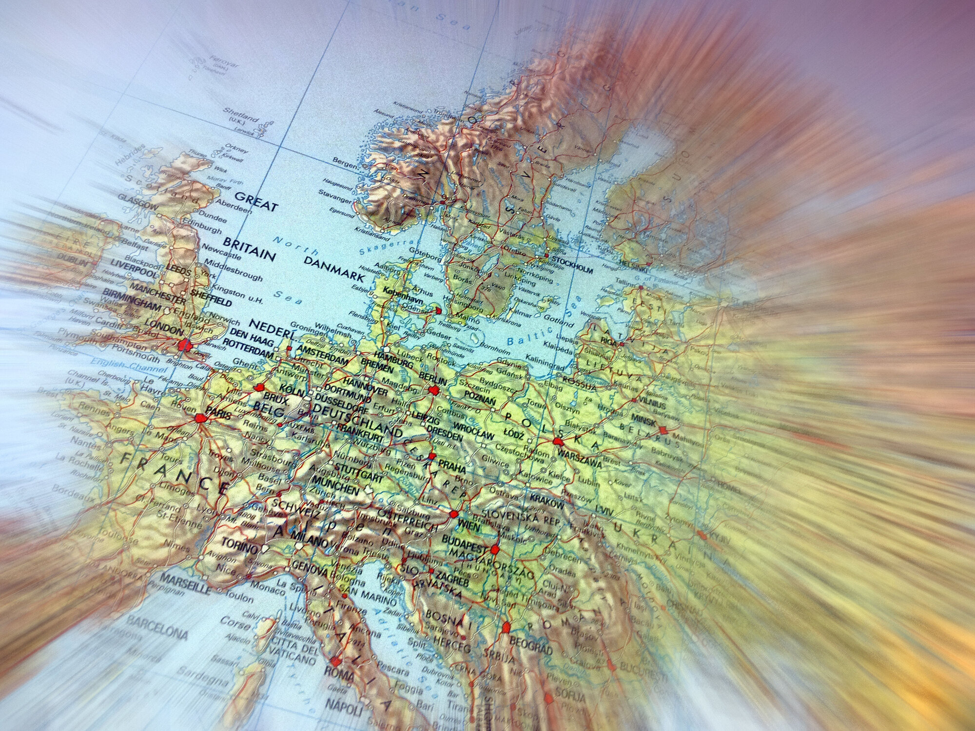 Europa, kart Bildet viser et kart over Europa.