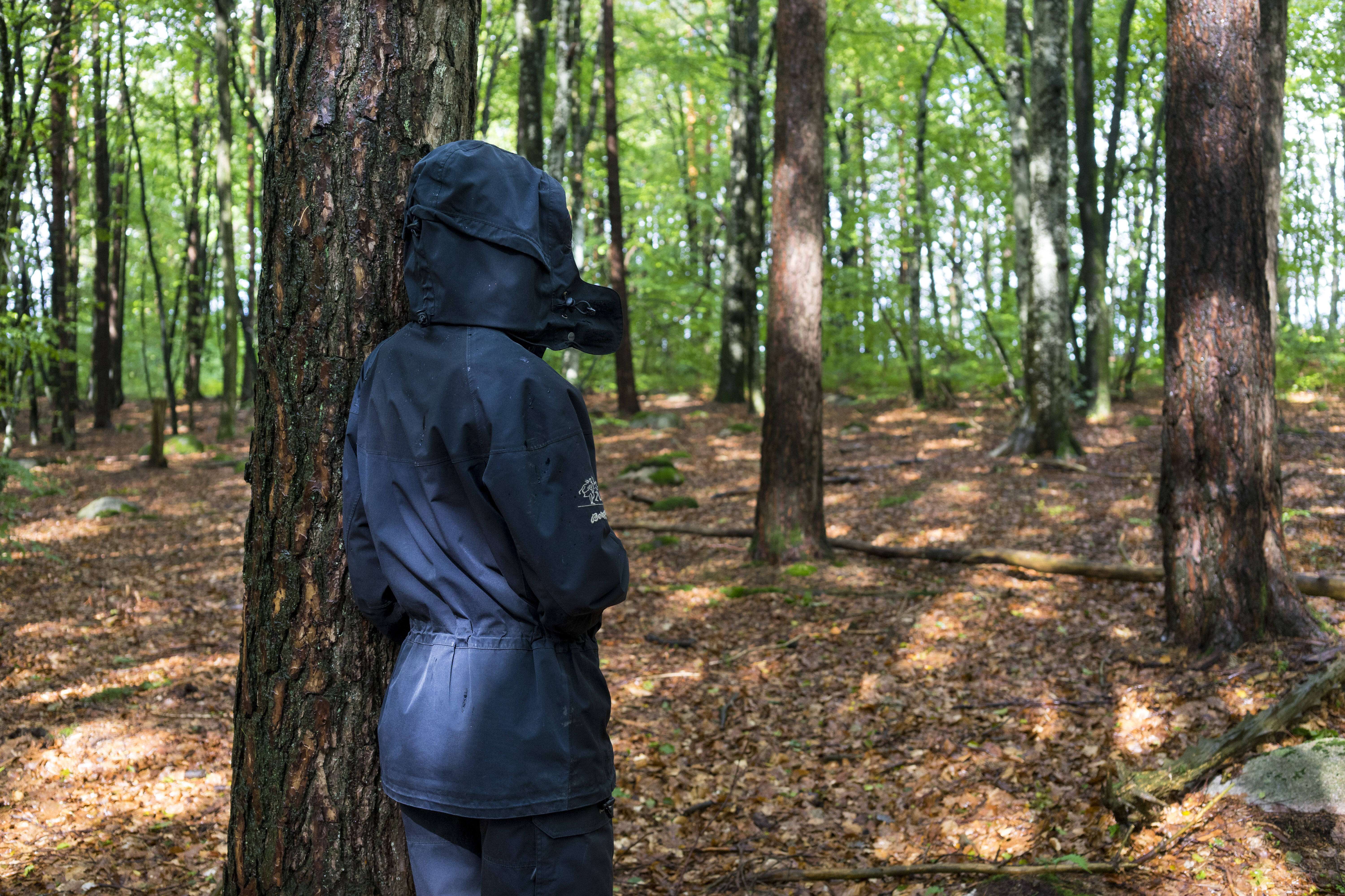 Anna i skogen alene Bildet viser Anna i skogen alene