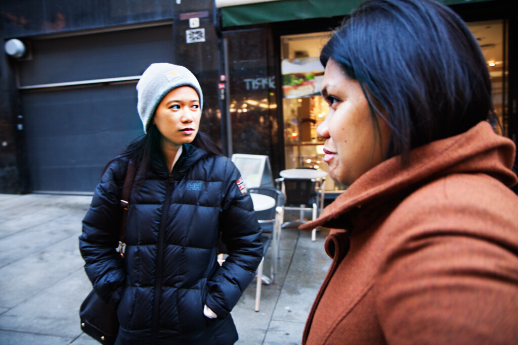 Filippinske sykepleiere etter rettssaken i 2013.