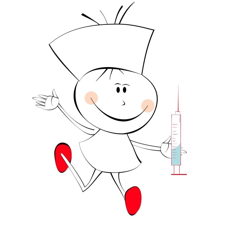 Bildet viser en tegning av en sykepleier