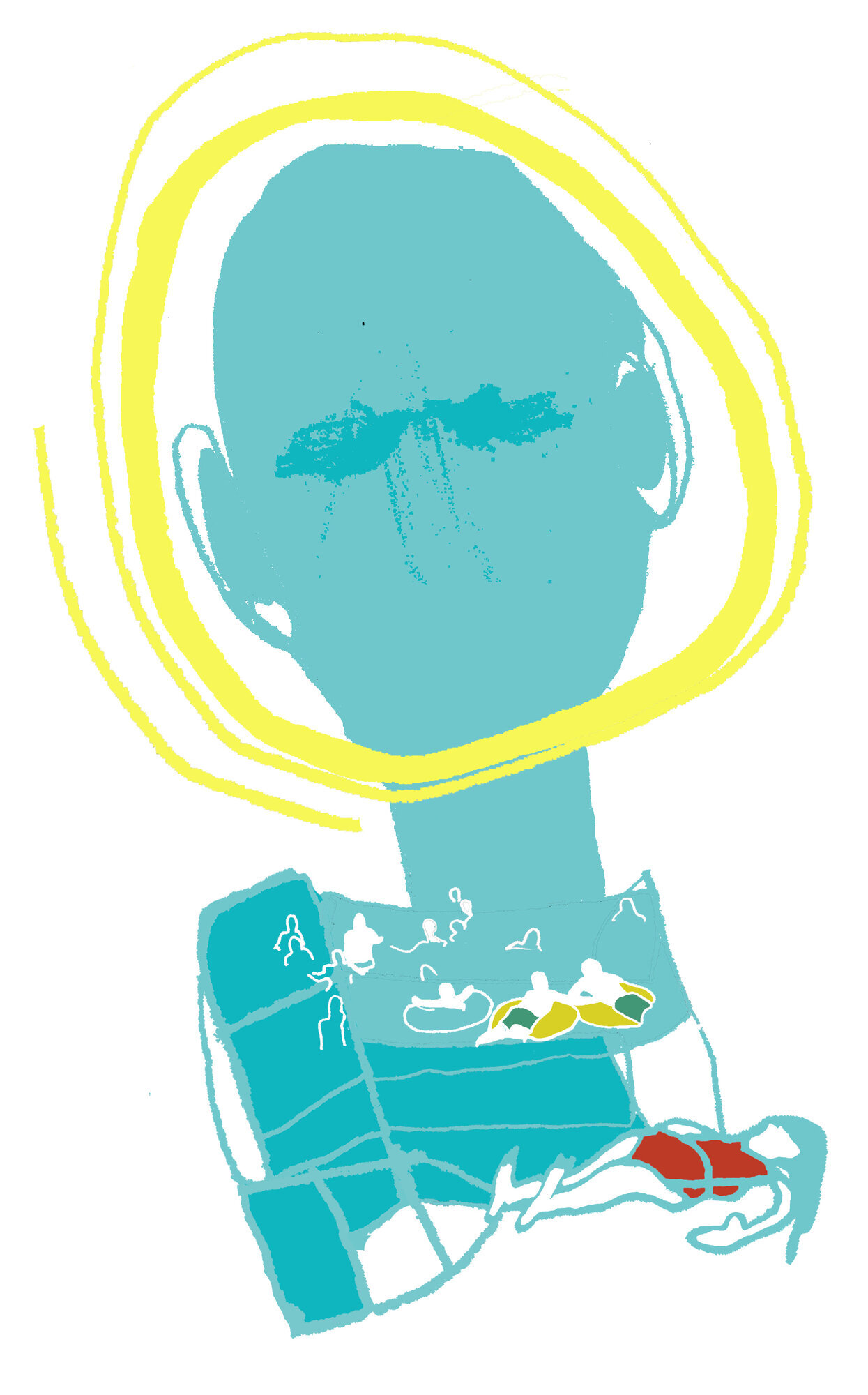 Illustrasjon Illustrasjon av badende mennesker