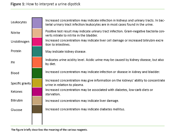 Figure 1 Figure 1: How to interpret a urine dipstick