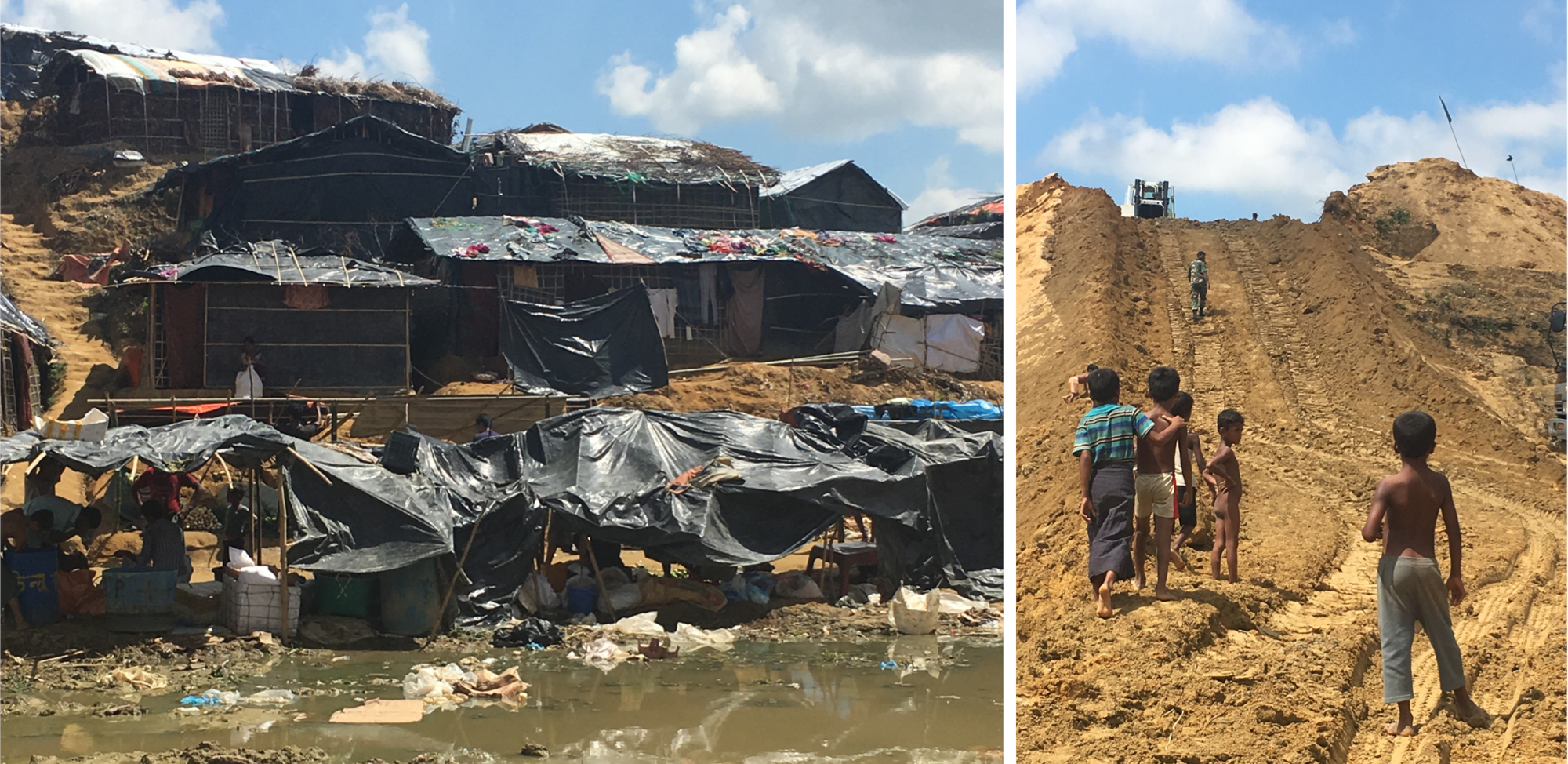 Boforholdene i flyktningeleiren er krevende. Boforholdene i flyktningeleiren er krevende.