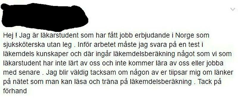 Skjermdump fra en facebookside