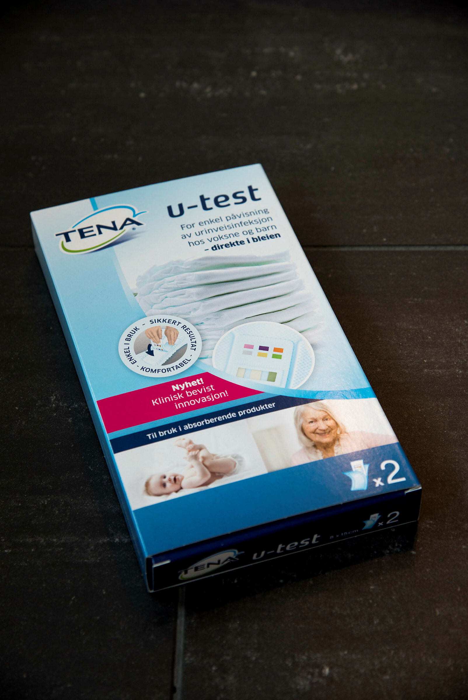 Tena U-test Produktbilde av Tena U-test - urinstix for bleier.