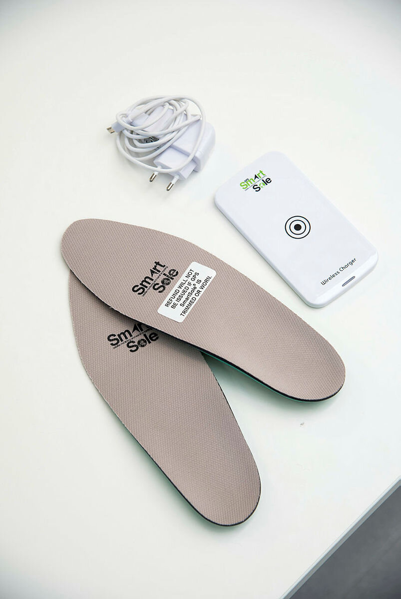 Såler med GPS Fra Innovatoriet på Høgskolen i Sørøst-Norge.