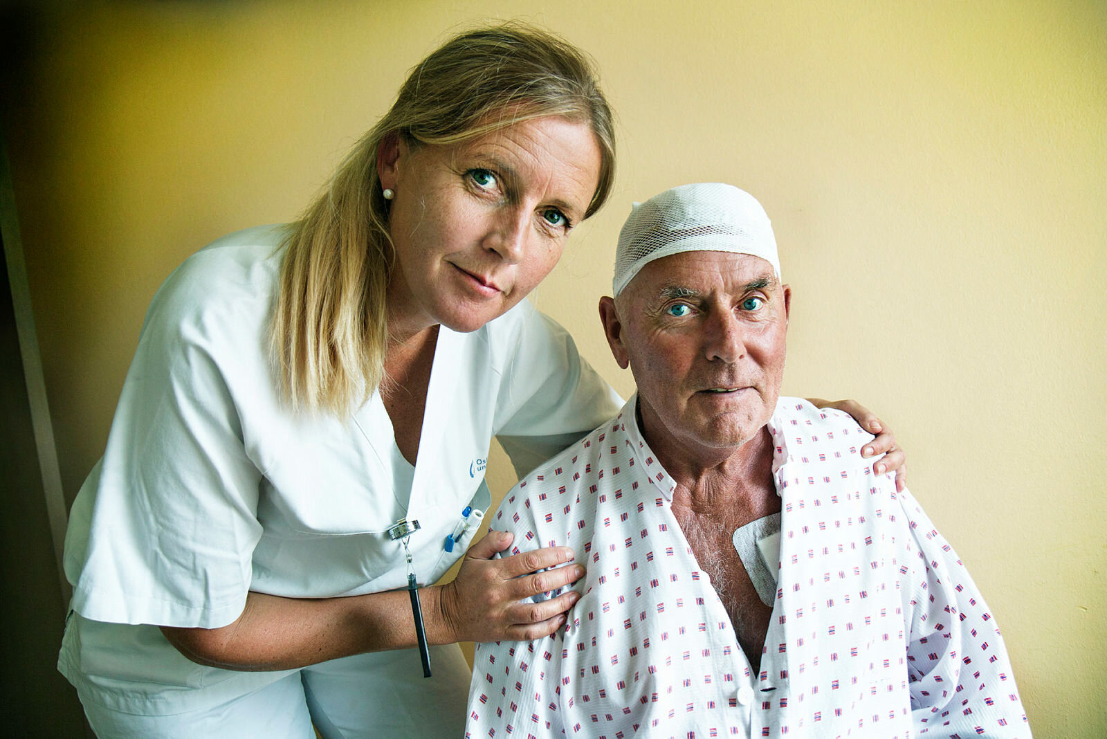 Parkinson-sykepleier Dorthe Thomsen Parkinson-sykepleier Dorthe Thomsen og pasient Arne Karoliussen, Rikshospitalet