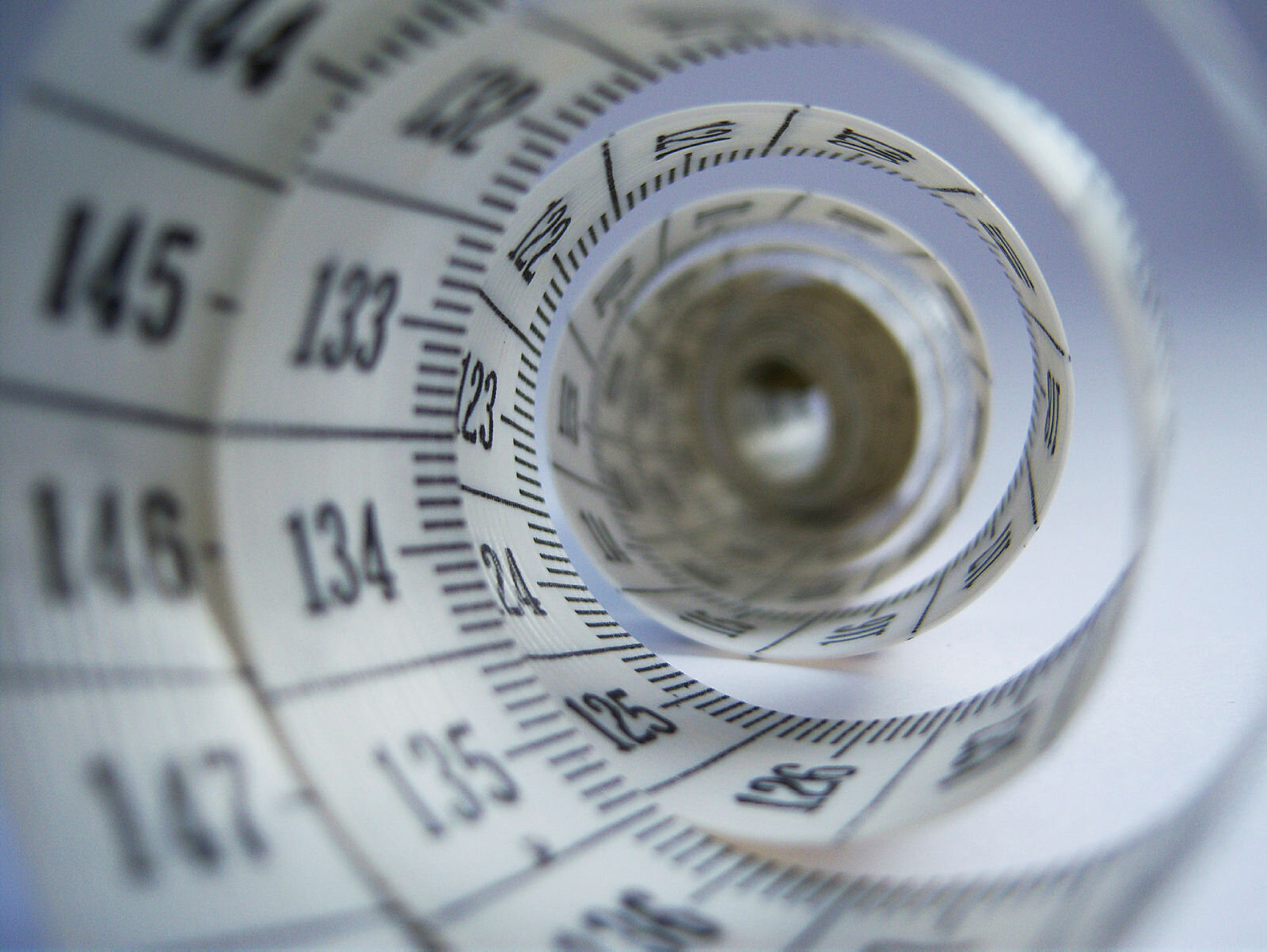 Målebånd Bildet viser et målebånd.