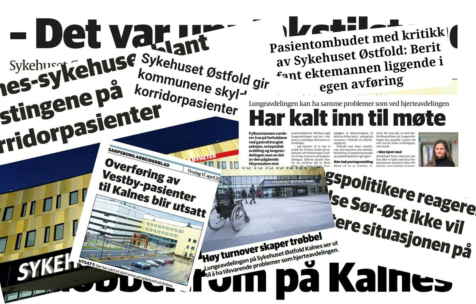 Faksimiler diverse nyhetsoppslag om Sykehuset Østfold Faksimiler Sykehuset Østfold