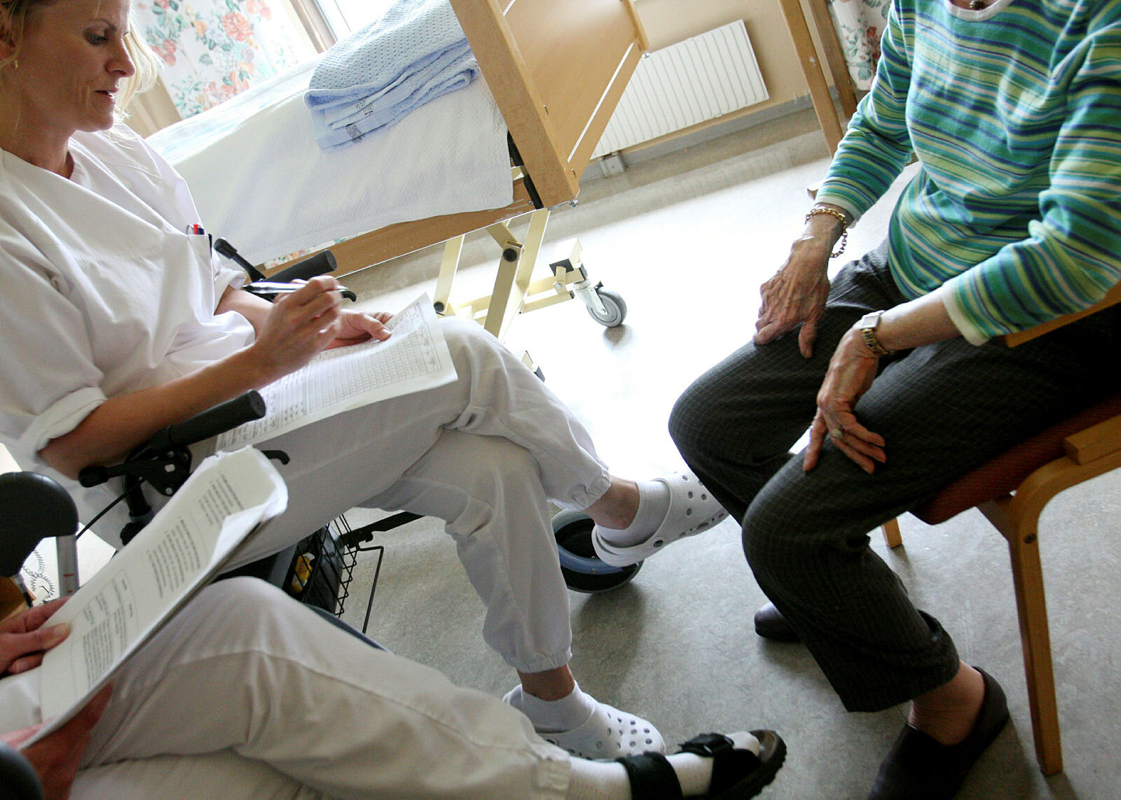 Samtale med pasient.