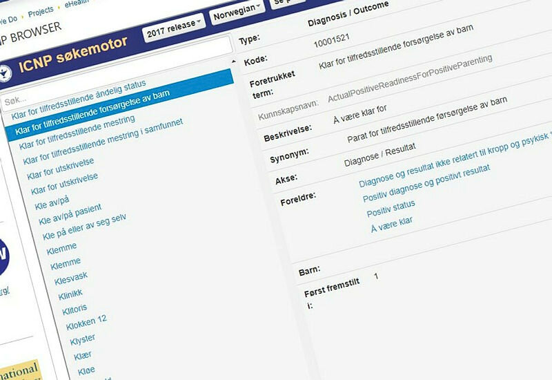 icnp Faksimile av skjermbilde fra ICNs ICNP-browser.